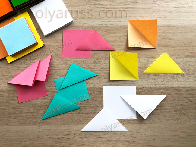 Треугольник из бумаги - базовая форма оригами