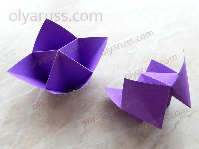 Корзинка с ручками в технике оригами