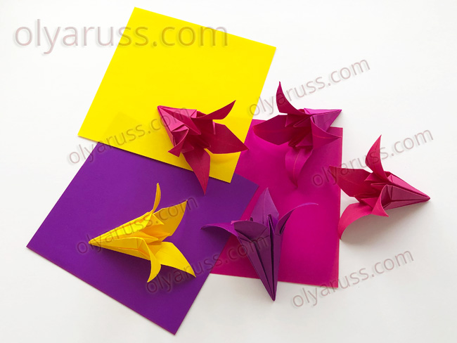 Цветок из бумаги - Ирис или Лилия оригами