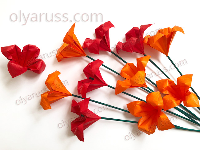 Оригами красные тюльпаны (44 фото)