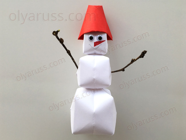 Снеговик - поделка из бумаги